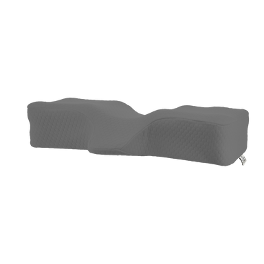 Core Products Therapeutica cervical support pillow displayed on a transparent background with a white cover, featuring a contoured shape designed to support the neck and promote proper spinal alignment during sleep.