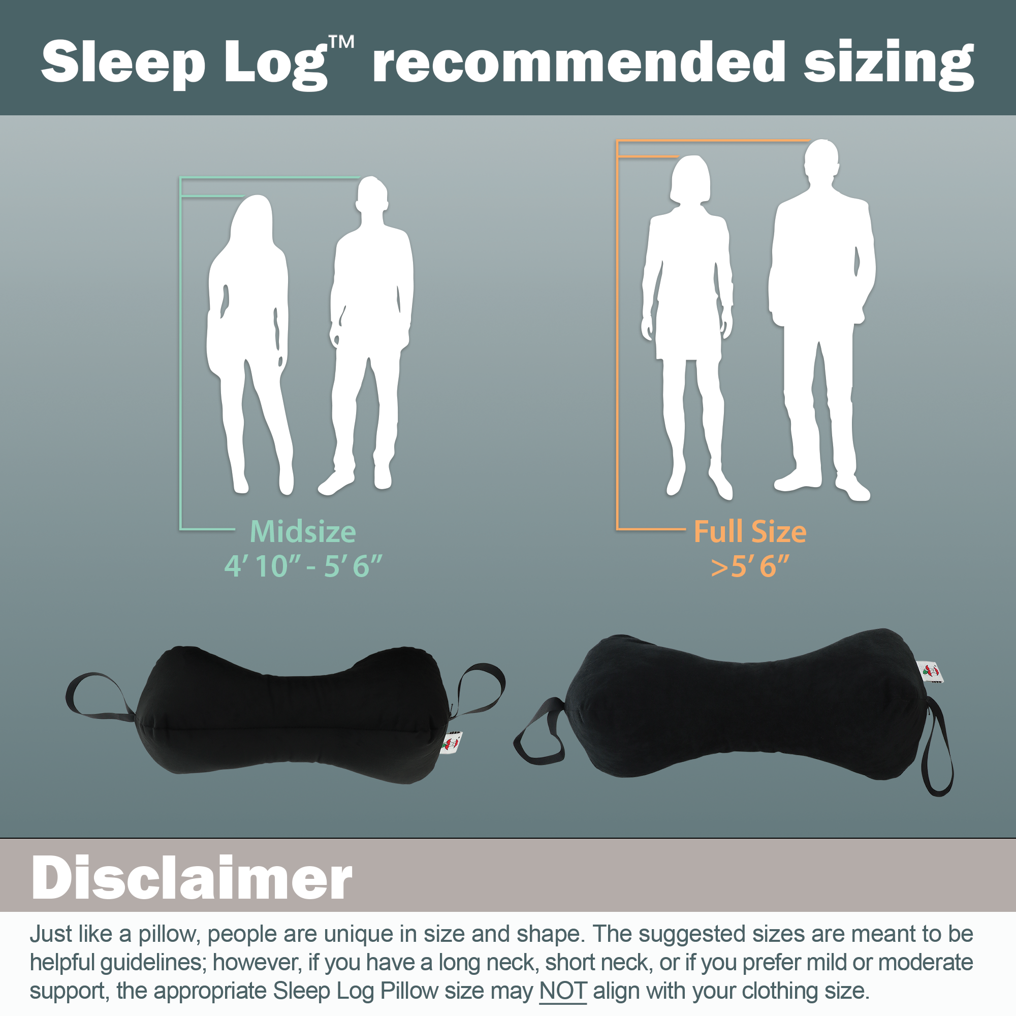 Sleep Log Chiropractic Bone Shaped Neck & Cervical Pillow- Lumbar Support