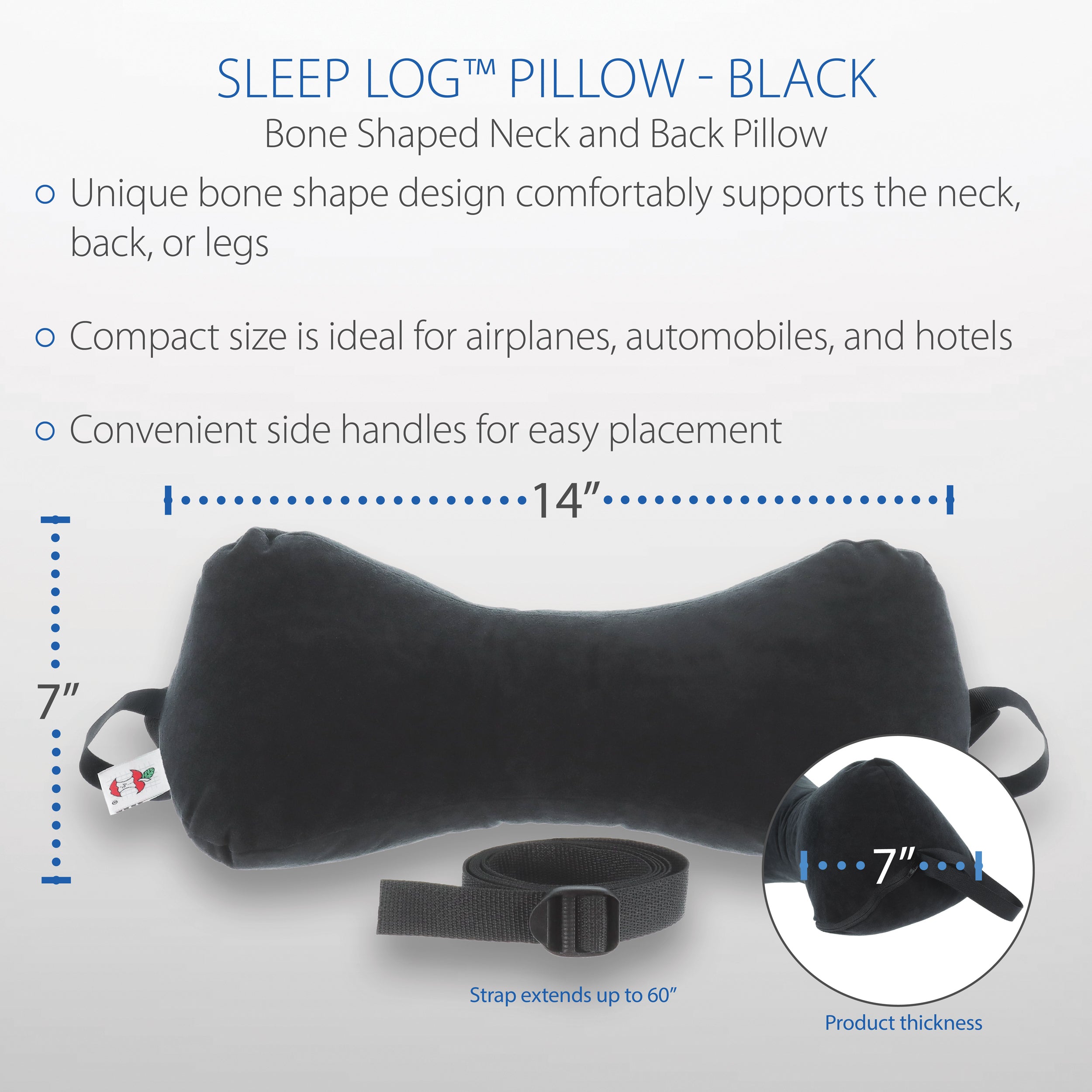 Sleep Log Chiropractic Bone Shaped Neck & Cervical Pillow- Lumbar Support