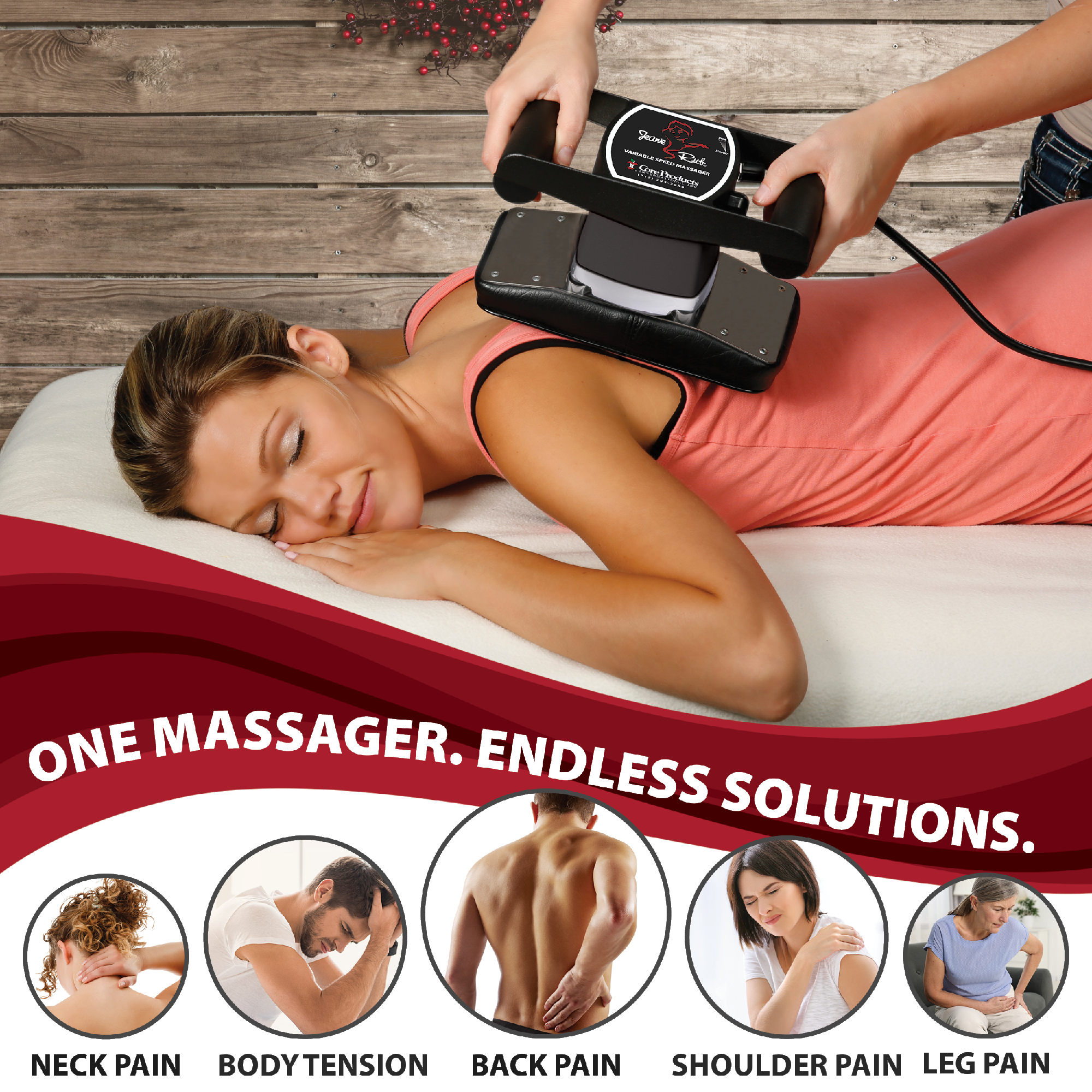 Jeanie Rub Variable Speed Back & Body Massager, Professional Quality Jeanie Rub Variable Speed Back & Body Massager, Professional Quality