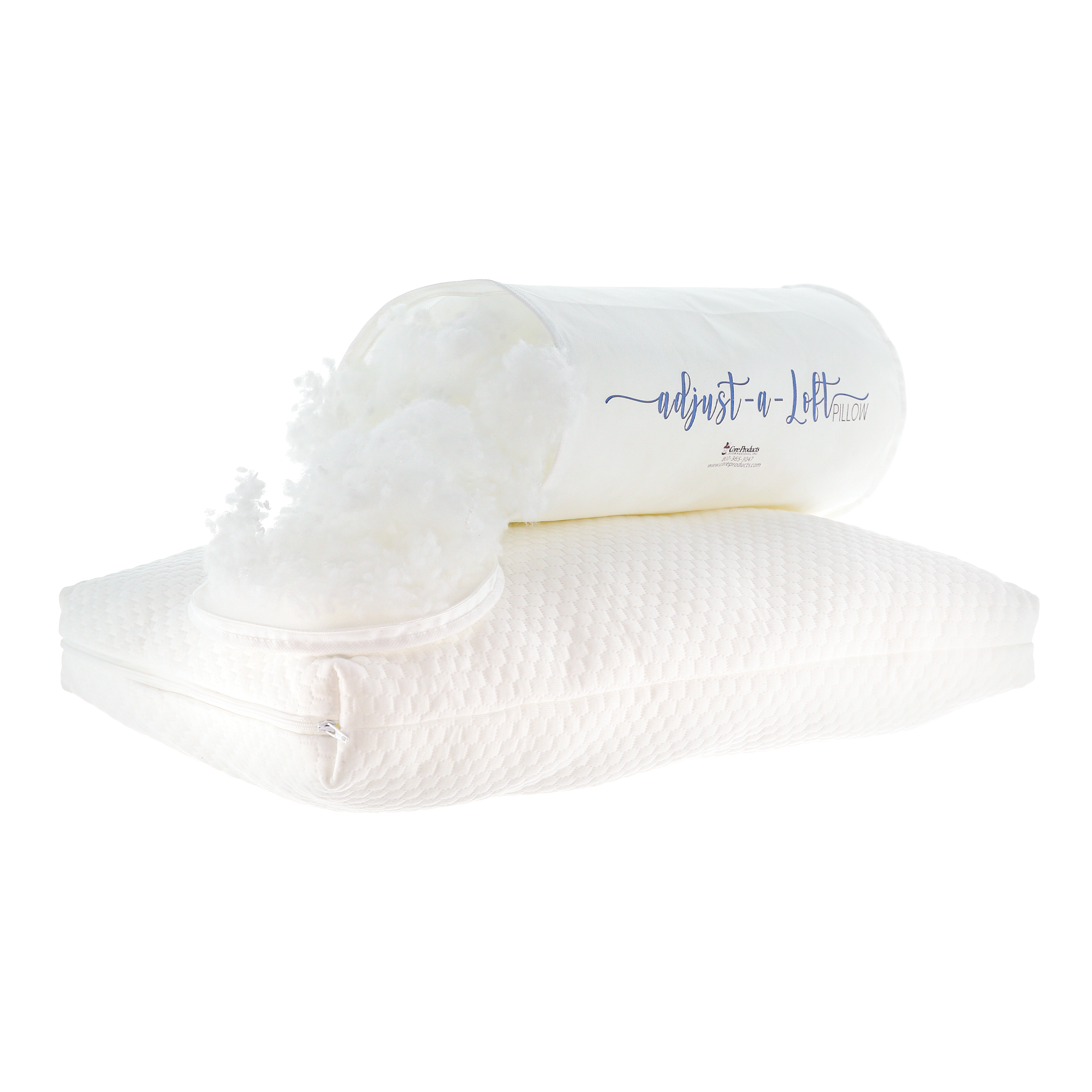 Adjust-A-Loft Fiber Adjustable Comfort Pillow with Cooling Memory Foam Insert, Standard/Full